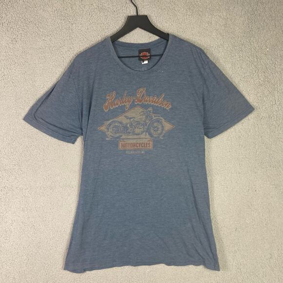 Harley Davidson Raleigh NC Dealer Shirt Men’s 2XL Blue Graphic Biker Tee - Picture 5 of 10